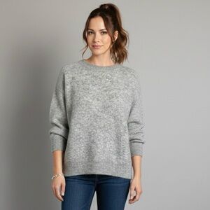Light Gray Fine Knit Mohair Wool Sweater​ - XS/S, perfect slightly oversized!